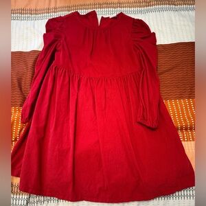 Gap red long sleeve corduroy dress